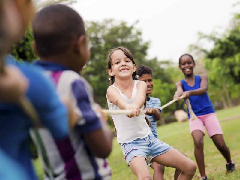 Kids playing Tug of War