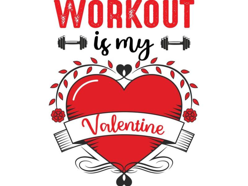 Valentine heart with barbell