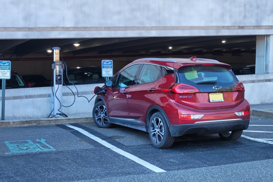 Electric Vehicle at Charging Station