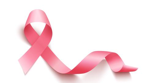 Pink breast cancer awareness ribbon