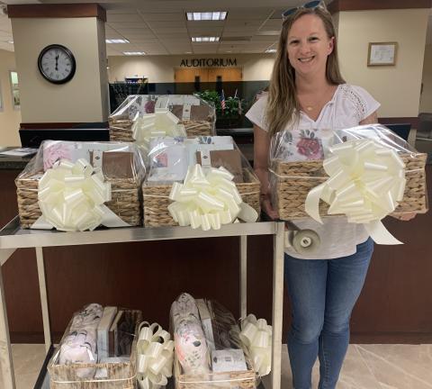 Lauren Welch Donates Care Baskets to HMC.