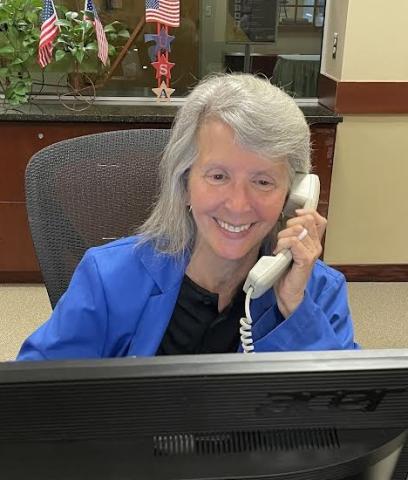 Marguerite Taylor at Information Desk