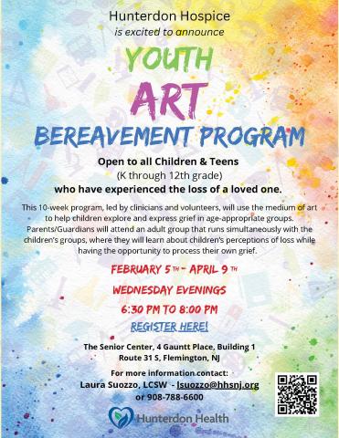 Youth Art Bereavement Program Flyer